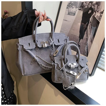 Lana | Vintage Denim Crossbody & Shoulder Bag – Distressed Boho-Chic Purse | Funny Ripped Design | For Women’s Spring & Summer Style