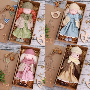 Ava | Waldorf Vinyl Dress-Up Doll – Handmade Plush Toy with Scarf & Outfits | Cute & Fun | For Girls’ Birthday & Imaginative Play