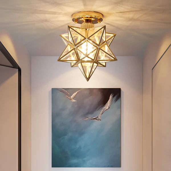 Semi Flush Mount Ceiling Light in Star Shape