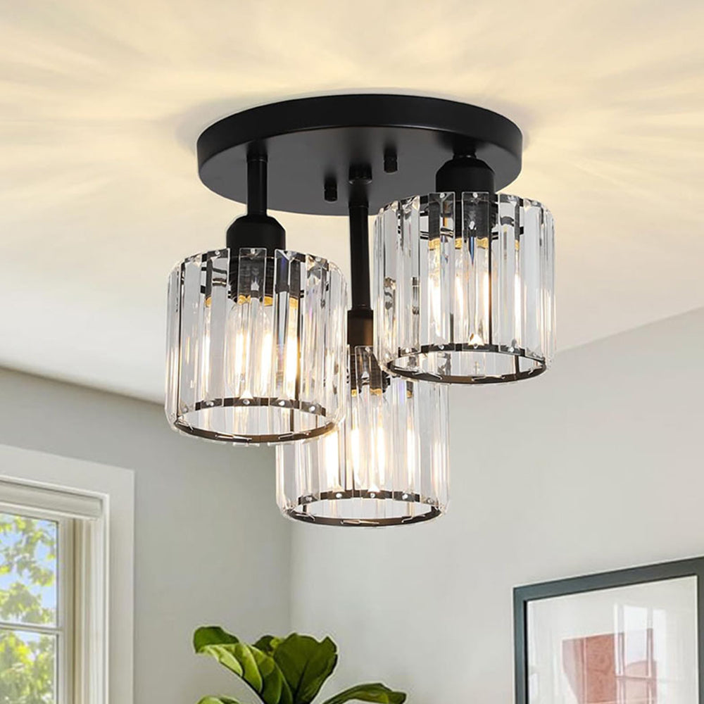 Sleek Contemporary Crystal Semi-Flush Ceiling Lights