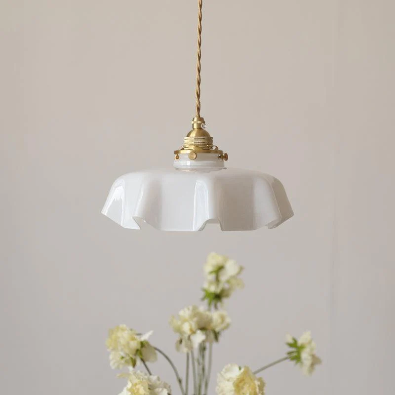 Glass Ribbon Edge Pendant Light in Modern Romantic Style