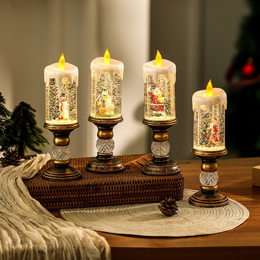 Transparent Warm Candles LED Christmas Lightings Plastic