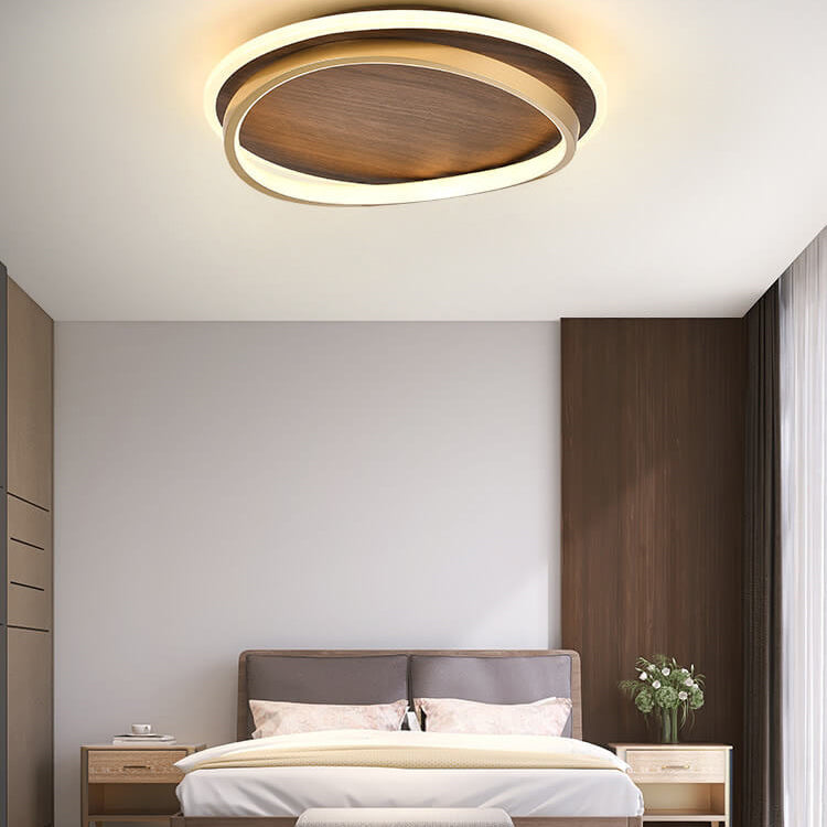 Ceiling Light with Cedar Finish and LED Panel