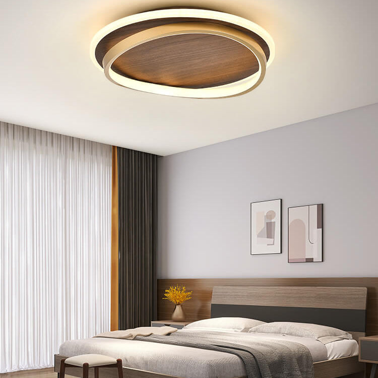 Ceiling Light with Cedar Finish and LED Panel
