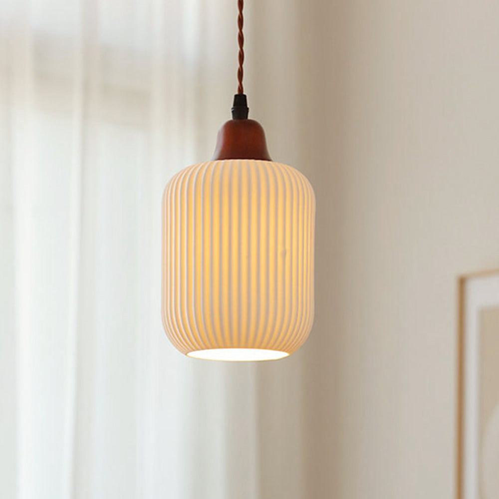 Ceramic White Pendant Light in Vintage Nordic Style for Dining Room