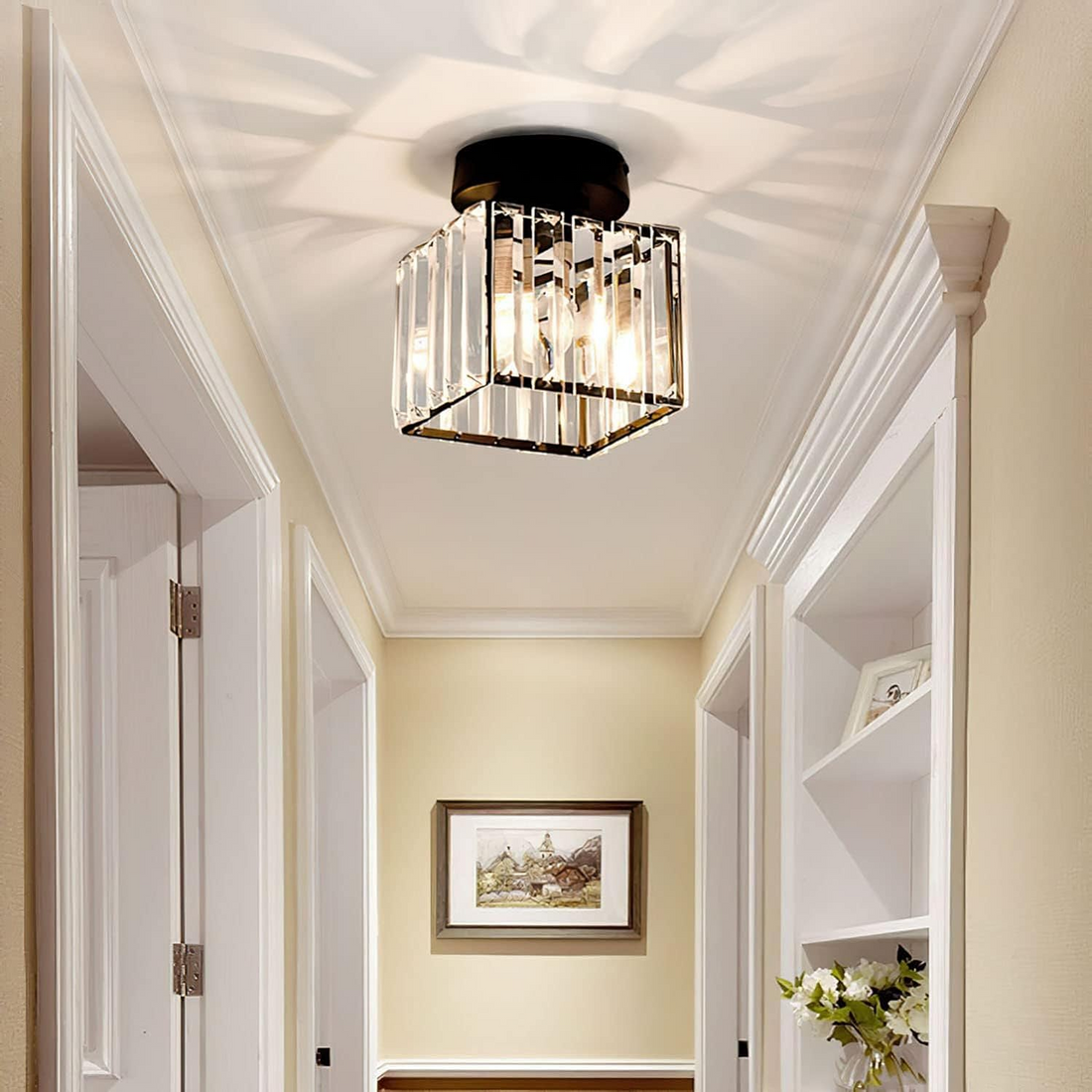 Crystal Clear Ceiling Light for Hallway