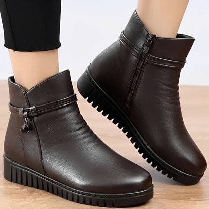 Valina - Bottes en cuir élégantes avec fermeture éclair