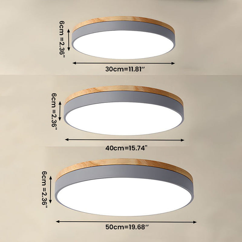 Ceiling Light Elegant Wood LED Flush Fitting