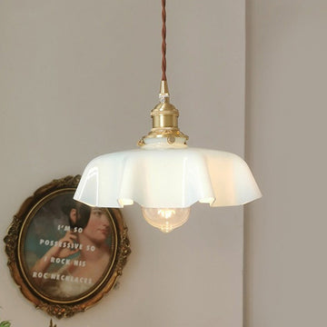 Glass Ribbon Edge Pendant Light in Modern Romantic Style