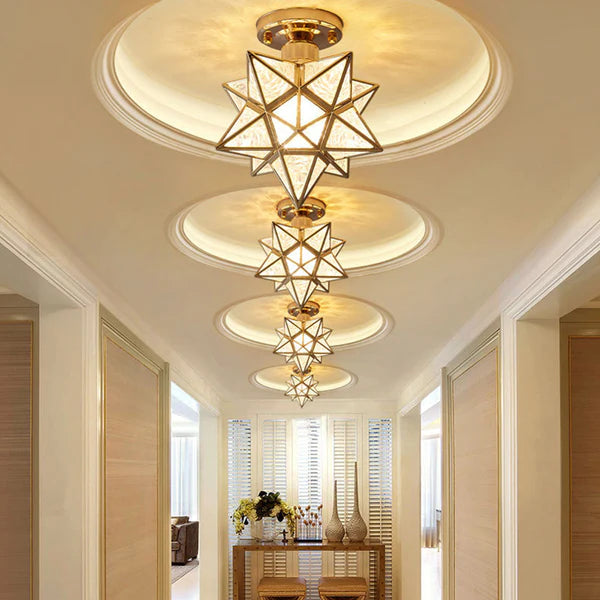 Semi Flush Mount Ceiling Light in Star Shape