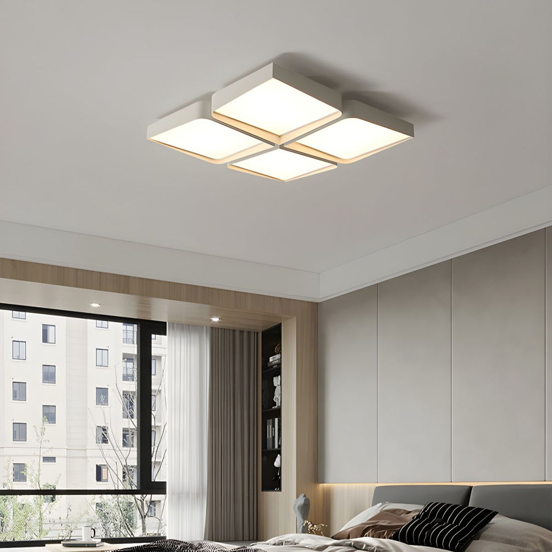 Square Contemporary Flush Mount Ceiling Light