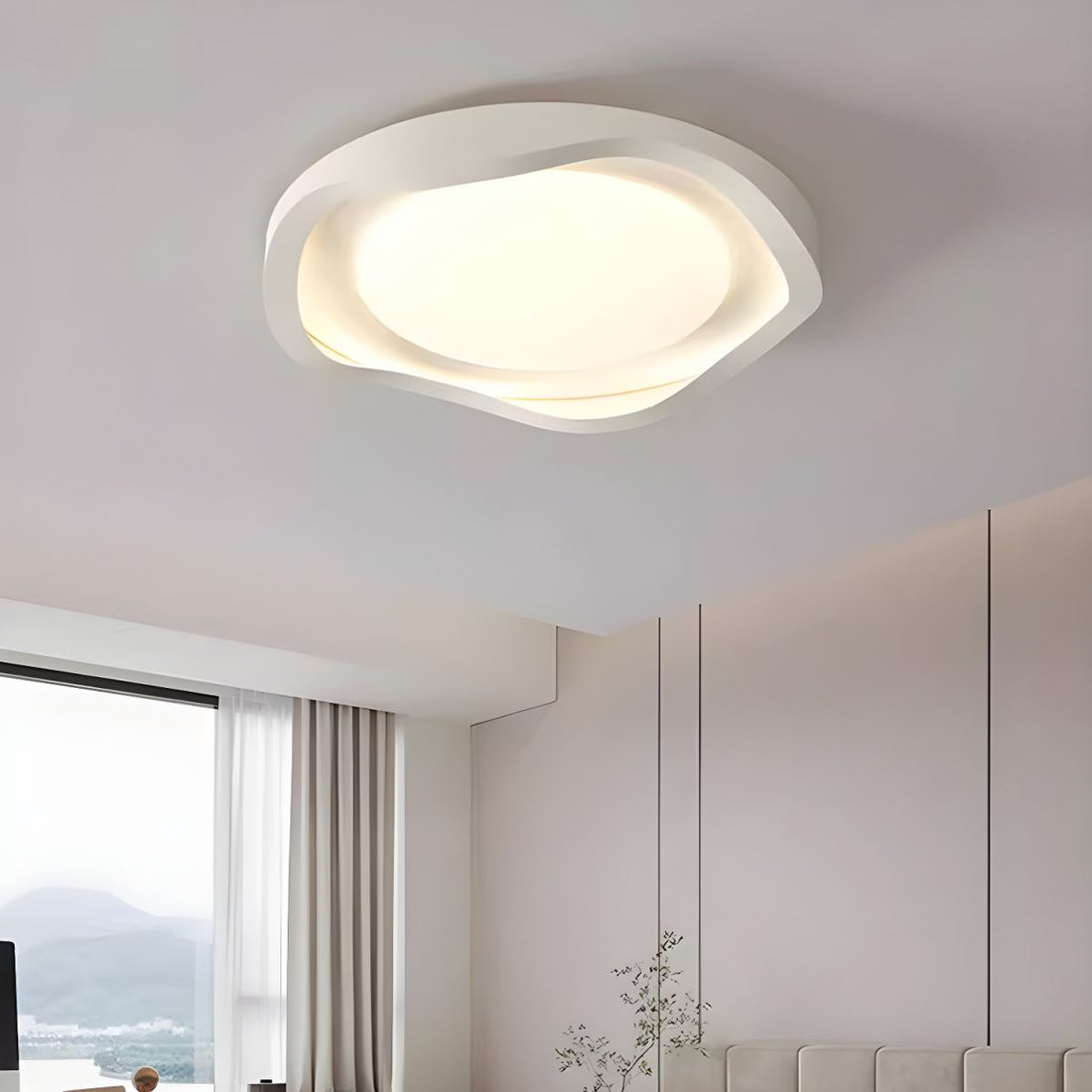 Acrylic Ceiling Light with Geometric LED Design