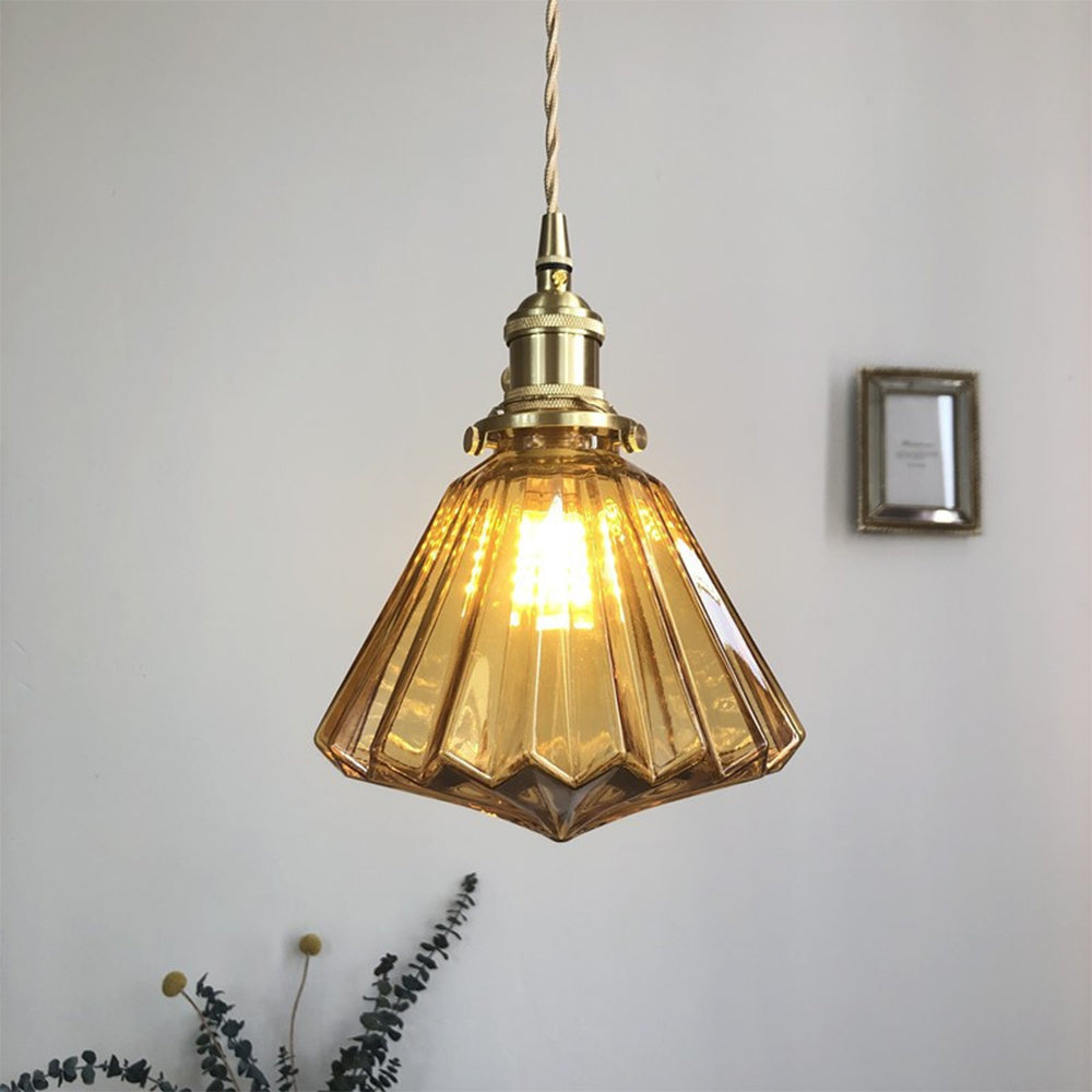 Ceiling Pendant Lights in Brass and Glass for Kitchen