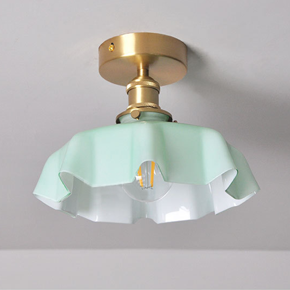 Glass Lampshade Ceiling Lamp for Kitchen Island in French Style