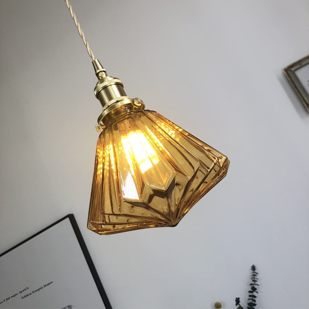 Ceiling Pendant Lights in Brass and Glass for Kitchen
