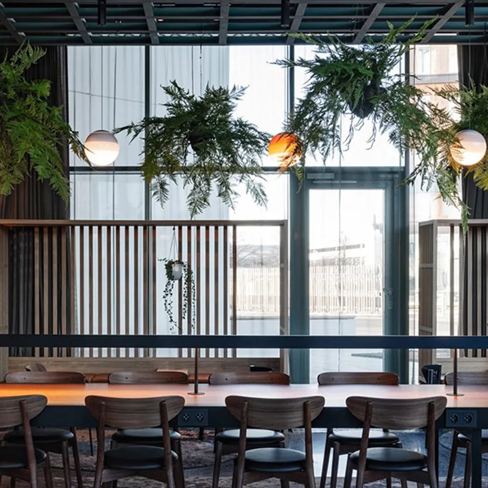 Pendant Light with Colorful Glass Globe Design