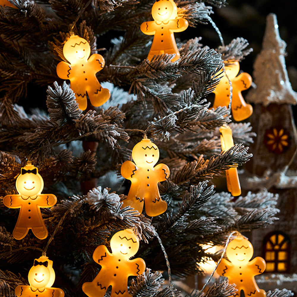 Gingerbread String Lights for Christmas Decoration Battery Operated