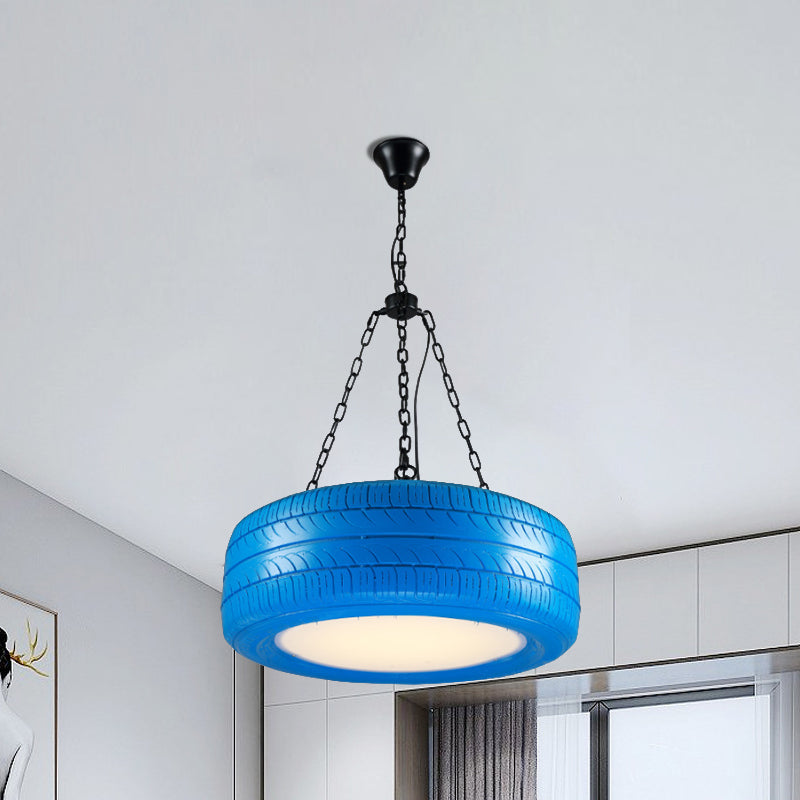 Ceiling Light with Tire Shade in Rubber Finish