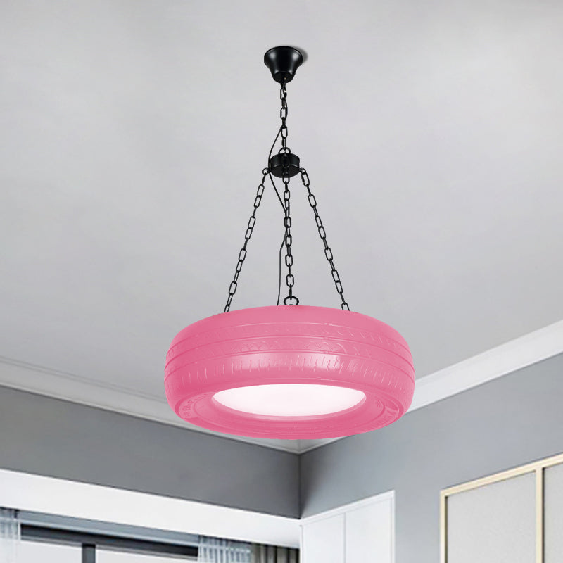 Ceiling Light with Tire Shade in Rubber Finish