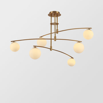 Glass Ball Semi Flush Chandelier Modern Nordic
