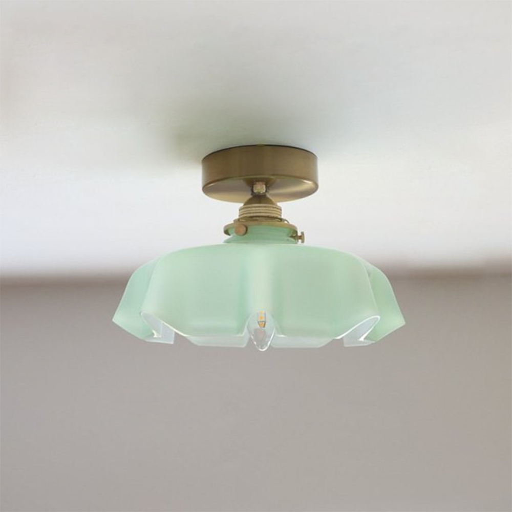 Glass Lampshade Ceiling Lamp for Kitchen Island in French Style
