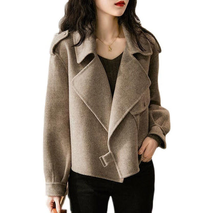 Lara - Manteau court en tweed à coupe décontractée