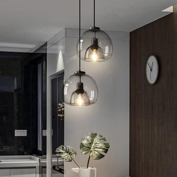 Pendant Light Glass Globe Contemporary Ceiling Lamp