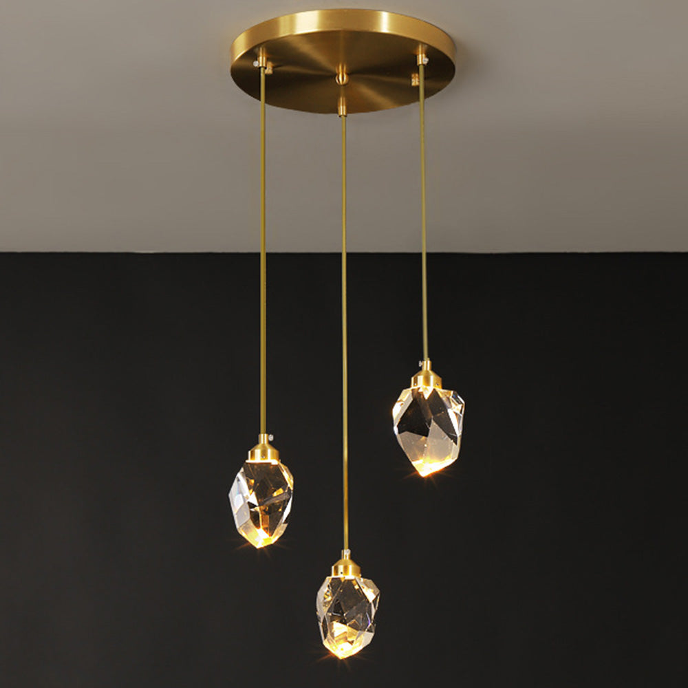 Modern Crystal Gold Raindrop Chandelier