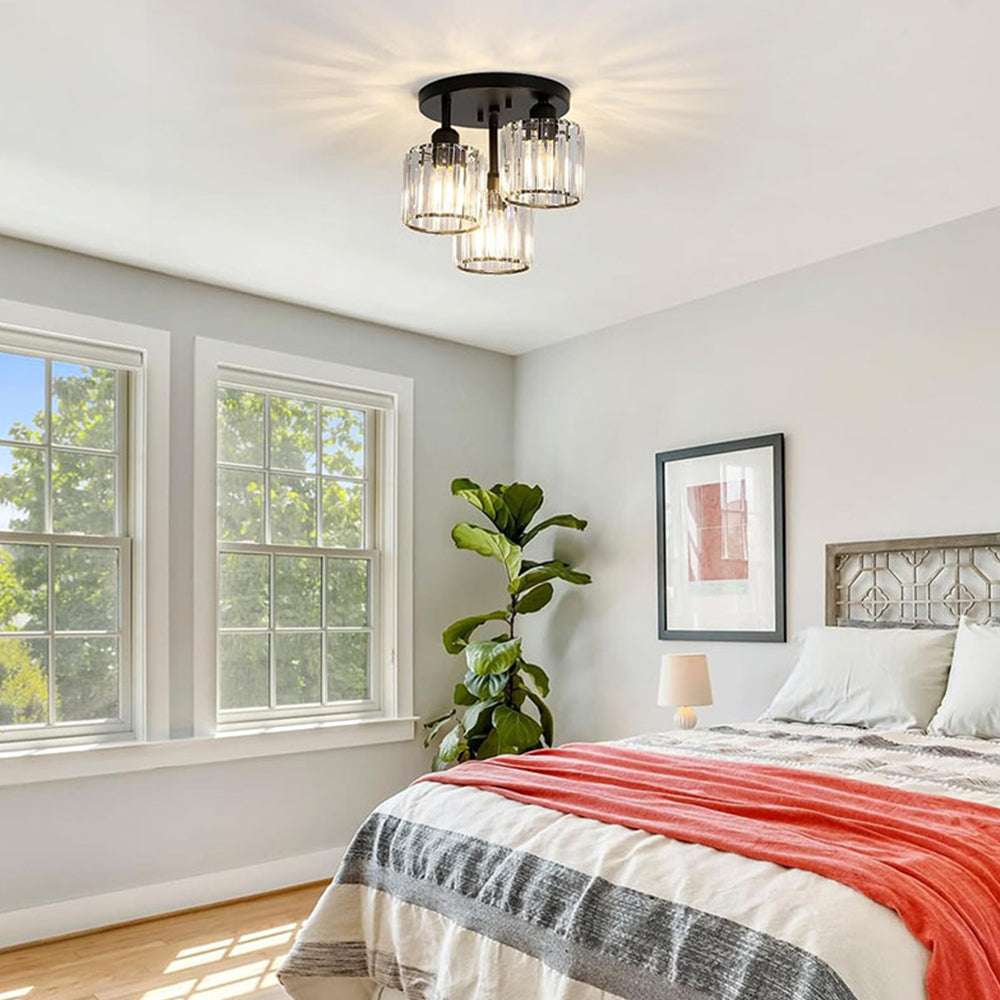 Sleek Contemporary Crystal Semi-Flush Ceiling Lights