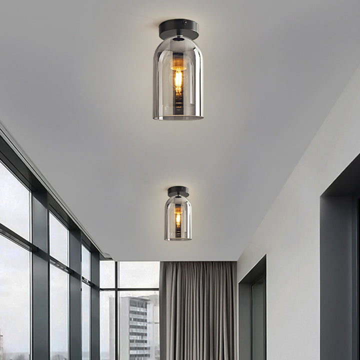 Semi-Flush Mount Ceiling Light in Glass