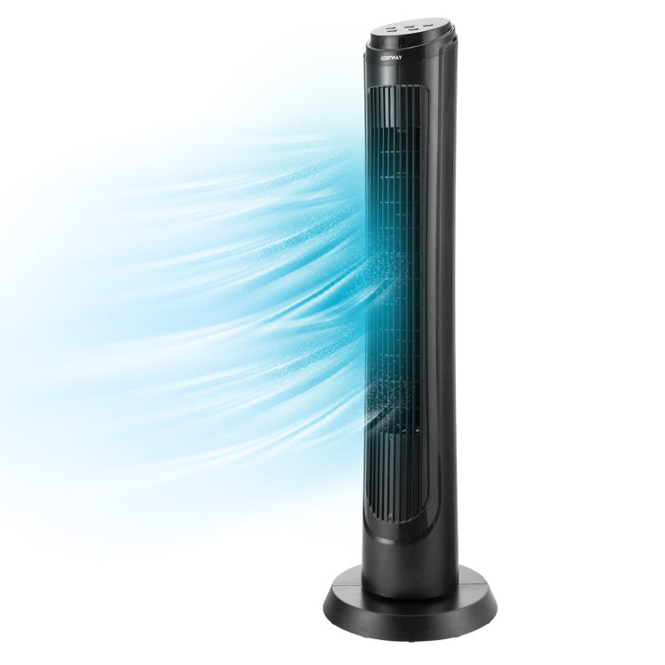 75° Oscillating Tower Fan – 40-Inch Fan with Remote, 3 Breeze Modes & 4 Wind Speeds | Quiet Power | For Living Room & Aiden
