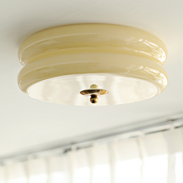 Simple Cream Cake Ceiling Light in Art Deco Style