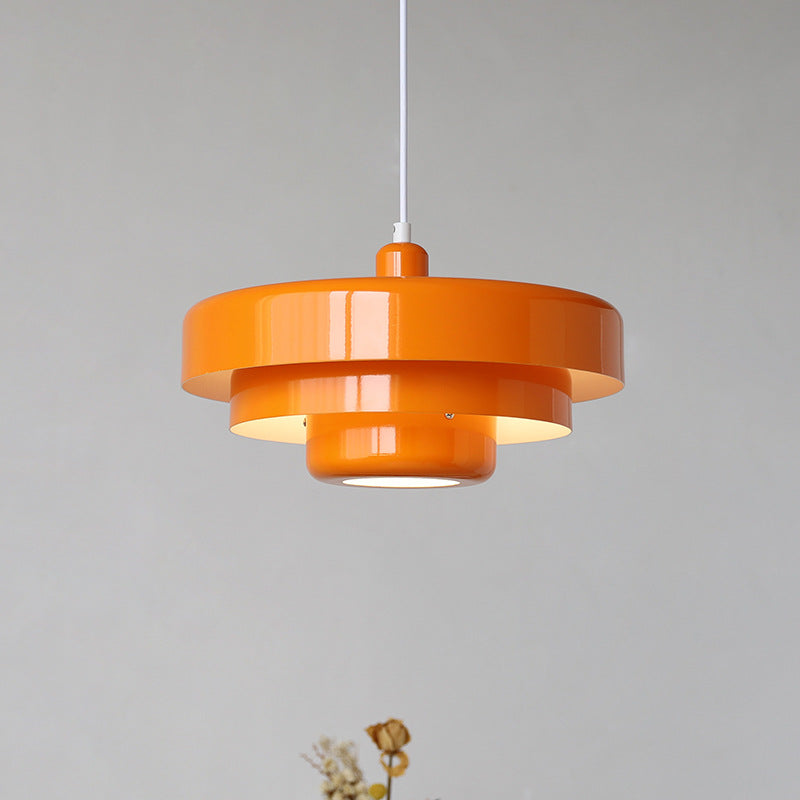 Single Head Iron Pendant Lamp in Mid-century Bauhaus Style