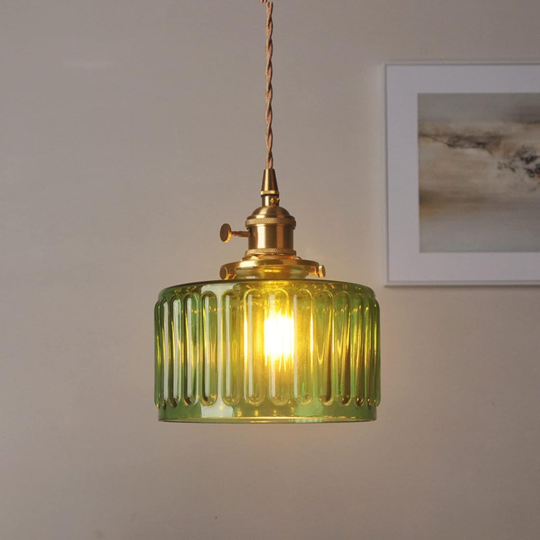 Cylinder Glass Pendant Light Vintage Stunning