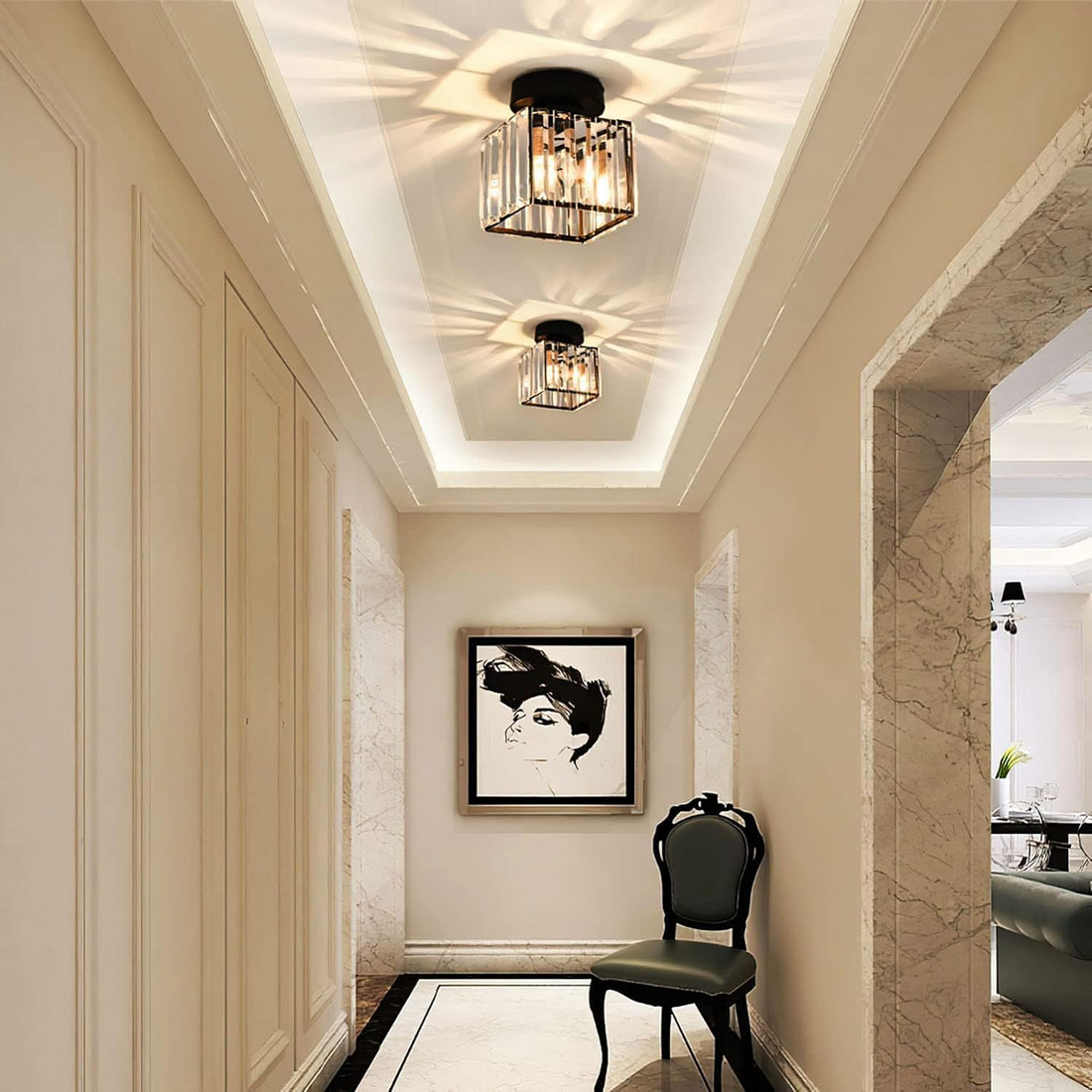 Emerald Glass Ceiling Light for Modern Interiors