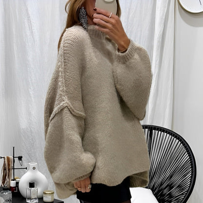 Bordeaux - Pull en maille chaud et oversized