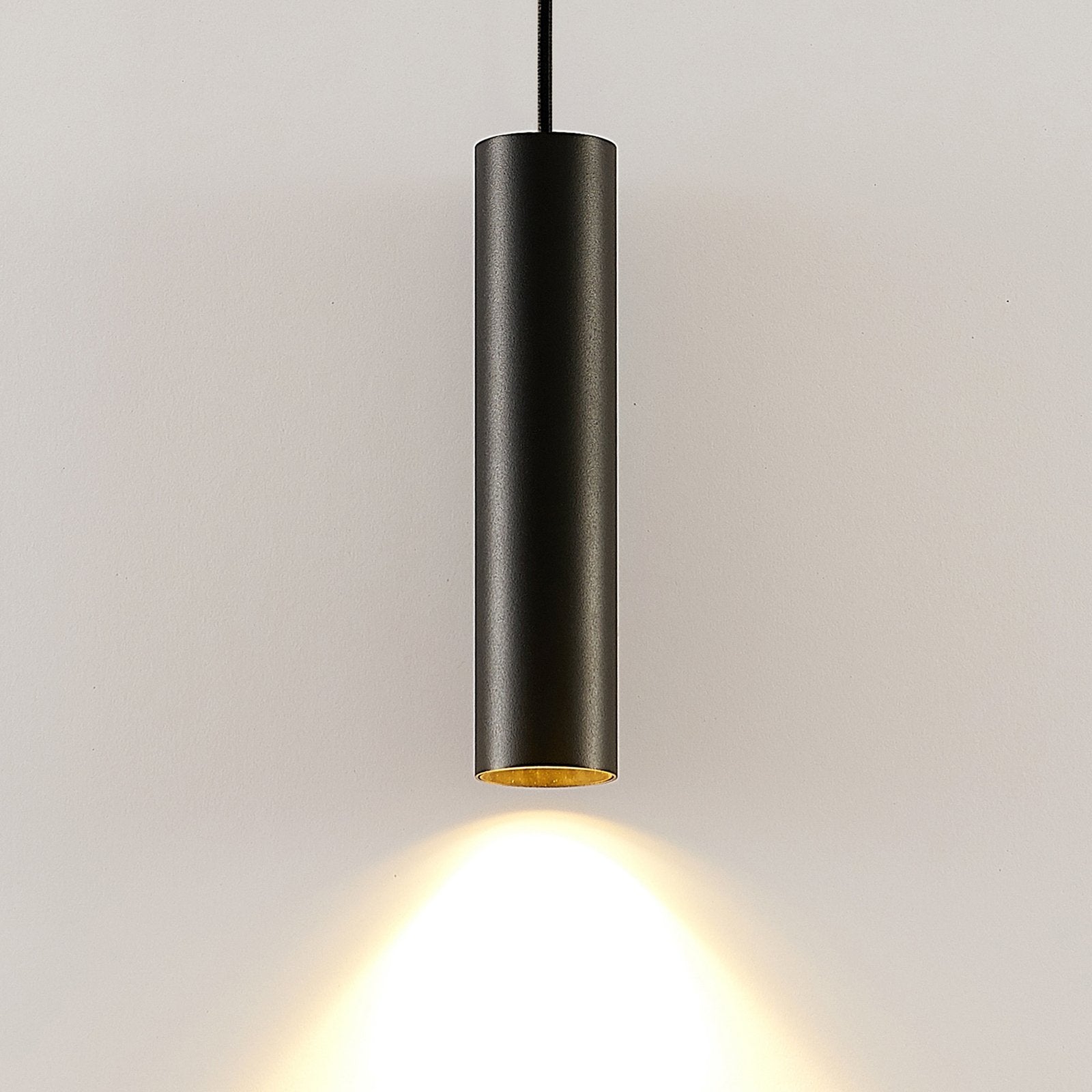Pendant Light Modern Black Aluminum Cylinder Lamp