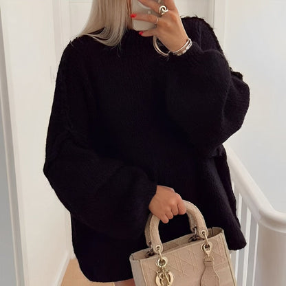 Bordeaux - Pull en maille chaud et oversized