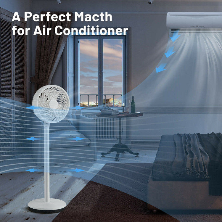 9-Inch Standing Fan with Oscillation – Portable Pedestal Unit with Adjustable Speeds & Height | Quiet Flow | For Bella & Workspace