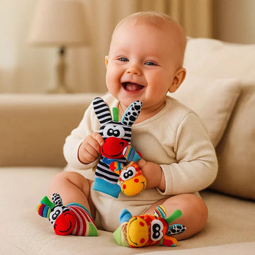 Infant Sensory Toy Set Baby Rattle Socks Wristband