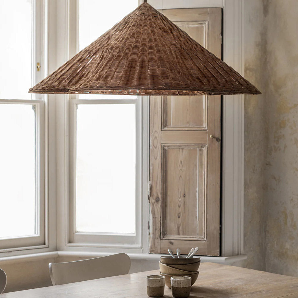 Pendant Light Rustic Rattan Woven Ceiling Lamp