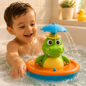 Floating Water Spraying Bath Toy for Toddlers with Colorful Lights