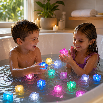 Colorful Waterproof Light Up Bath Toys Cubes