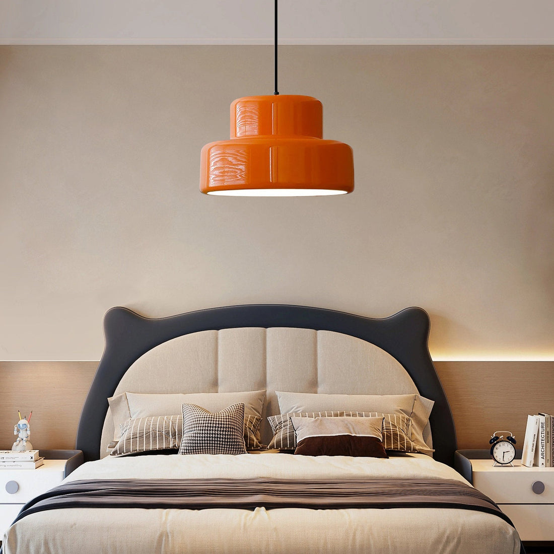 Vintage Orange Pendant Light in Bauhaus Style for Dining Room