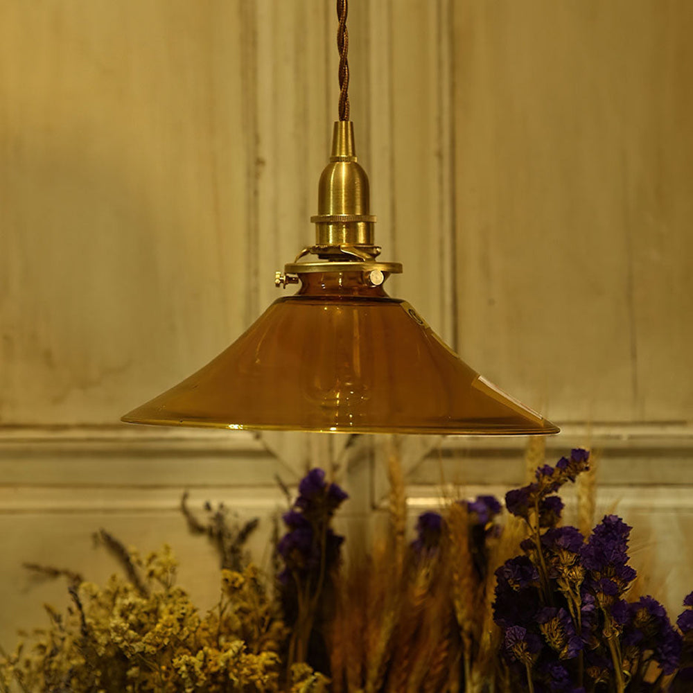 Amber Glass Vintage Pendant Lights