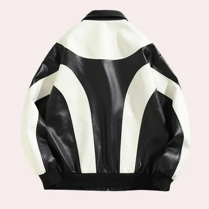 Xavier - Hommes Noir Veste de biker