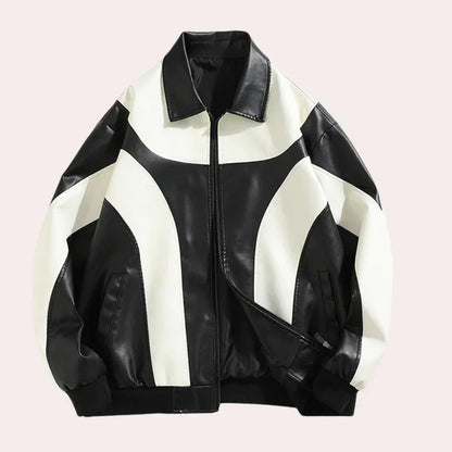 Xavier - Hommes Noir Veste de biker