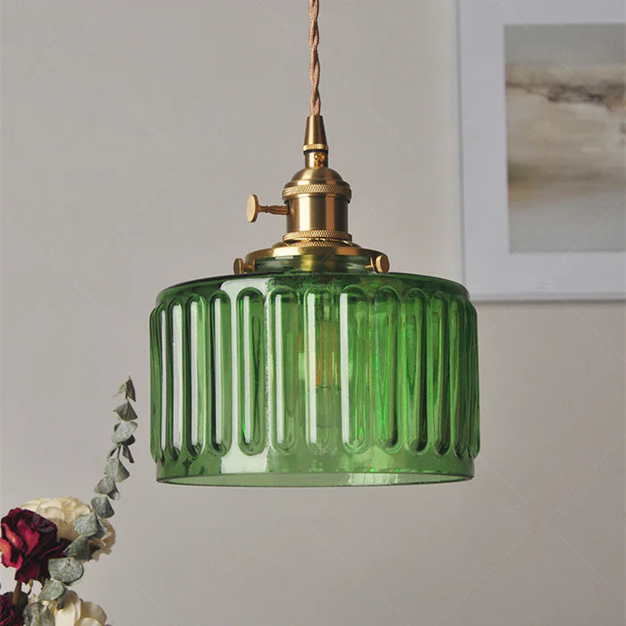 Cylinder Glass Pendant Light Vintage Stunning