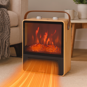Electric Space Heater Realistic Fireplace Flame Display
