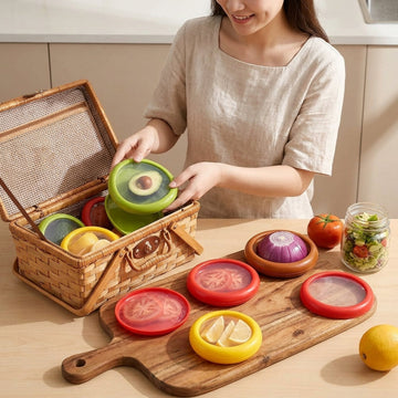 Silicone Reusable Produce Covers Food Storage Lids
